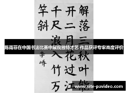 陈雨菲在中国书法比赛中展现独特才艺 作品获评专家高度评价